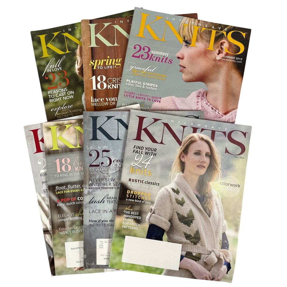 Interweave Knits Magazines 2012 & 2013 Knitting Patterns Lot of 7